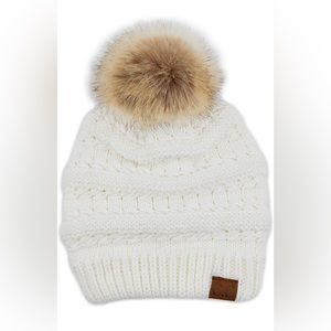 C. C. Beanie - ” Ivory ” POM POM Beanie - NWT 🥳